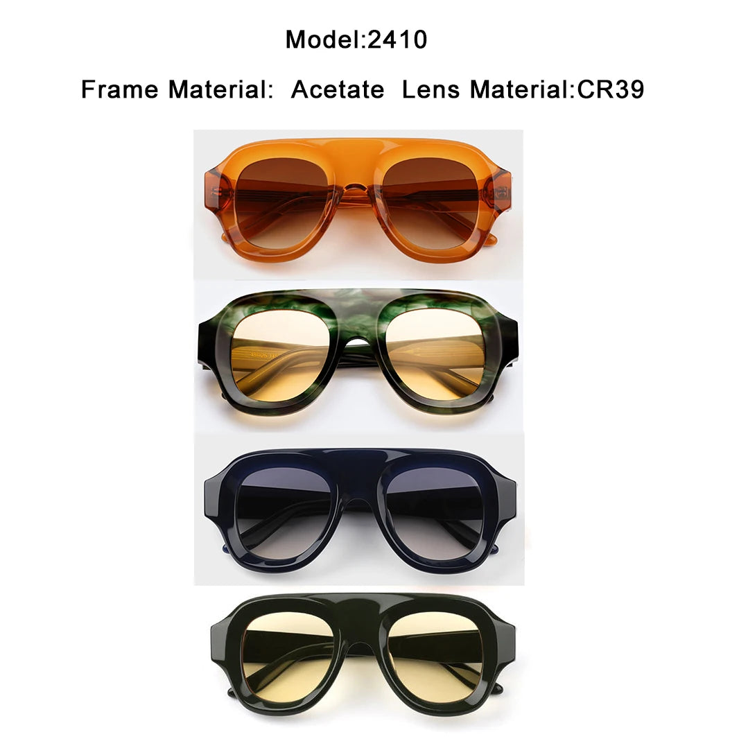 MCROONS Candy Oval Acetate Sunglasses — UV400 CR39 Lens, Unisex
