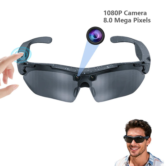 Sport wayfarer camera sunglasses side