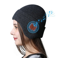 Unisex Fashion Bluetooth Beanie Hats with LED Lighting Headphones Common Fabric for All Genders