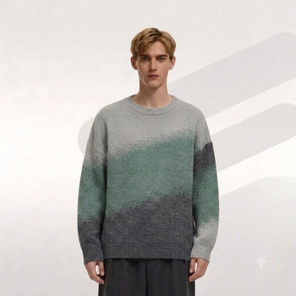 Men's Retro Loose Cotton Crewneck Sweater