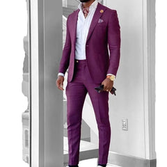 New Classic Men's Tuxedos Blazer Pants Zipper Fly Business Formal Sets Breathable Plus Size for Groom Wedding Jacket Pants