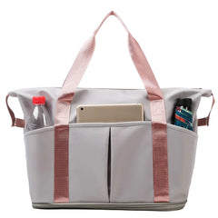 Fashion Nylon Foldable Belt Pattern Large Capacity Travel Storage Bag Handheld Luggage with Zipper Closure Solid Color Portable