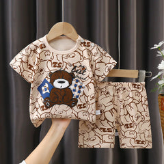 Baby Boy Girl Clothes Set Summer 0-6Y Baby Soft Cotton Short Sleeve Tops + Pants Baby Sets Pajamas Kids Clothes