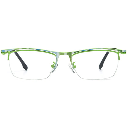 MCROONS Square Titanium Glasses front view
