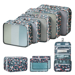 9 Pcs/Set Travel Organizer Storage Bags Suitcase Packing Cubes Set Cases Portable Luggage Clothes Shoe Tidy Pouch Folding