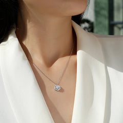 Popular Hexagon Light Luxury Platinum Plating  925 Sterling Silver Pendant Passes Diamond Iced 6.5MM 1ct  Moissanite Necklace