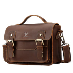 Luxury Mens Genuine Leather Briefcase Office Travel Messenger Sling Bag with Large Capacity Handbags Laptop Bags