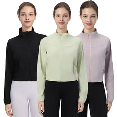 Women's Slim Fit Long Sleeve Light Running Jacket Casual Fashion Tennis & Yoga Top for Fitness Casual Style Fitness Apparel