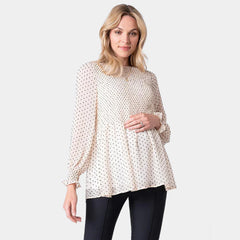 Pleat Pregnancy Maternity Wear Women White Maternity Blouse Tops