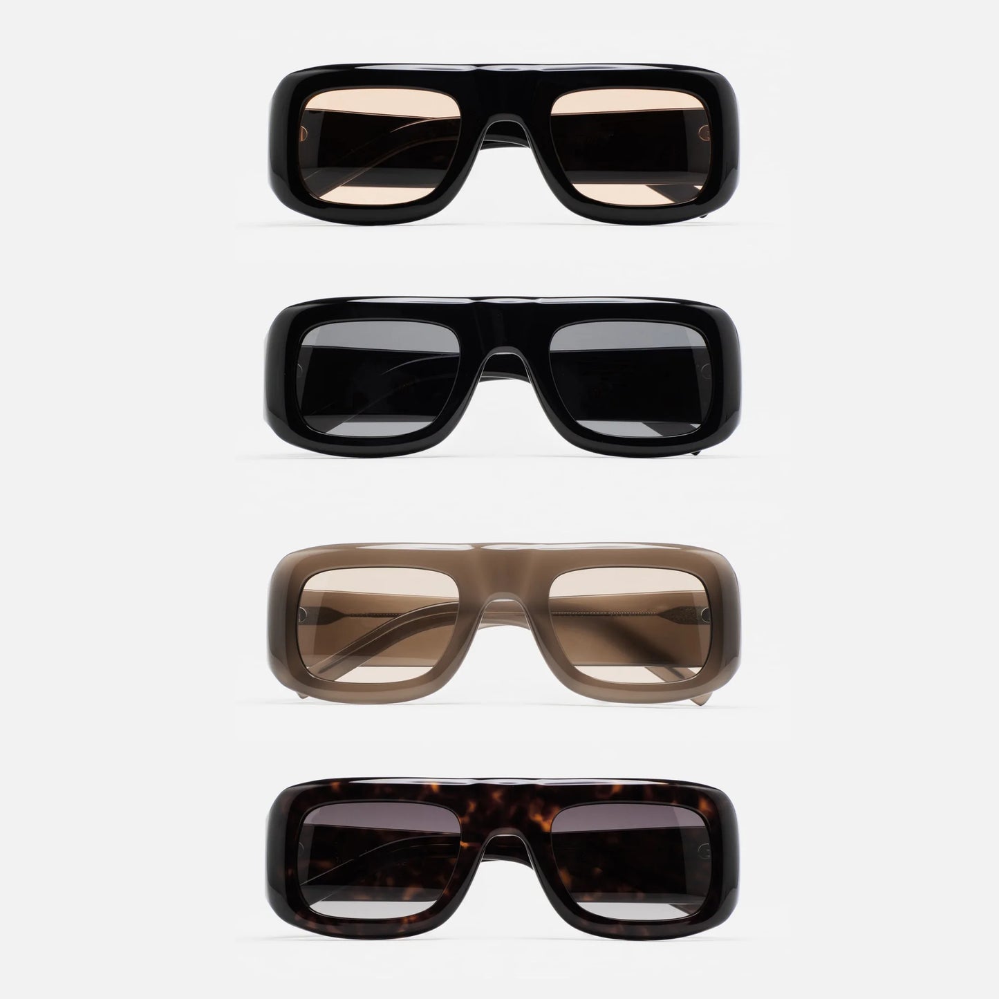 MCROONS Vintage Rectangle Acetate Sunglasses — Polarised TAC, Unisex