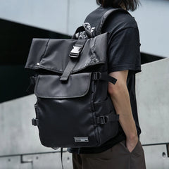 MOYYI Cycling Rolltop Bags for Men Laptop Backpack Minimalist Style Men's Rolltop Backpack Bags