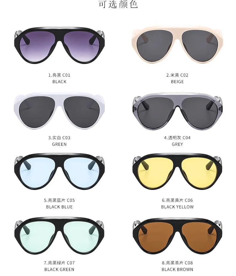 MCROONS Oversized Shield Pilot Sunglasses, UV400, Unisex