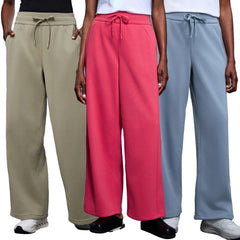 Women's Casual Wide Leg Pants for Fall/Winter High Waist Loose Warm Sports Velvet Padded Commuter Joker Straight Canvas Pants