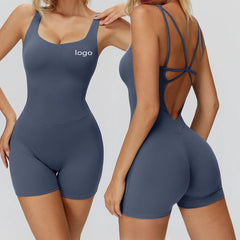 Fitness Yoga Seamless Athletic Bodysuit Set Workout Custom High Quality Activewear One Piece Workout Jumpsuit