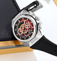 SKMEI 9377  Luxury Silica Skeleton Analog Wrist Quartz Watch for Men Wristwatches Reloj Para Hombre