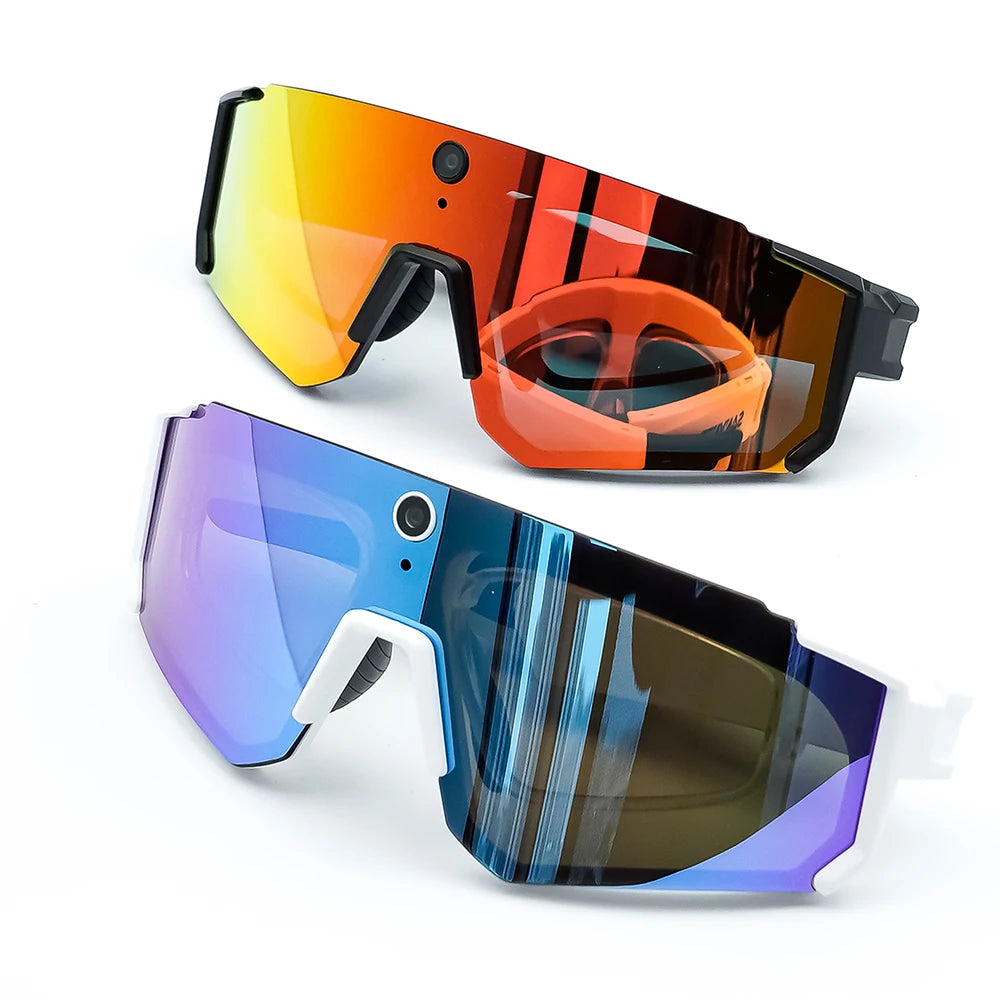 Wraparound camera sunglasses side