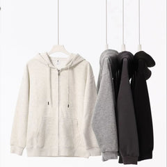 High Quality    300 Grams Cotton Hoodies Unisex Heavyweight Oversized Zip up Streetwear Hoodies for Men