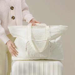 Expandable Lightweight Travel Tote Bag Folding Compact Nylon Washable Weekender Bag Packable Travel Duffle Bag