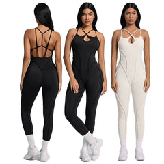 Women's Body Shaping Yoga Jumpsuit New Stitched Tight Pilates Training Suit for Running Streetwear Fitness Style