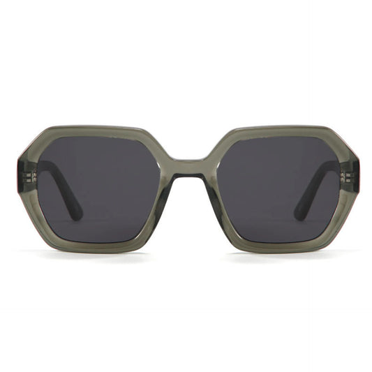 Retro heavy-frame square sunglasses - Olive Green