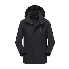 Men's Casual Winter Waterproof Jacket Windproof Warm Coat Long Sleeves Breathable Outerwear for Autumn Season Zipper Closure
