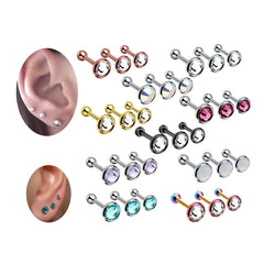 Surgical Steel Gem Barbell Ear Cartilage Tragus Cartilage Barbell Helix Stud Earring Piercing Fashion Body Jewelry