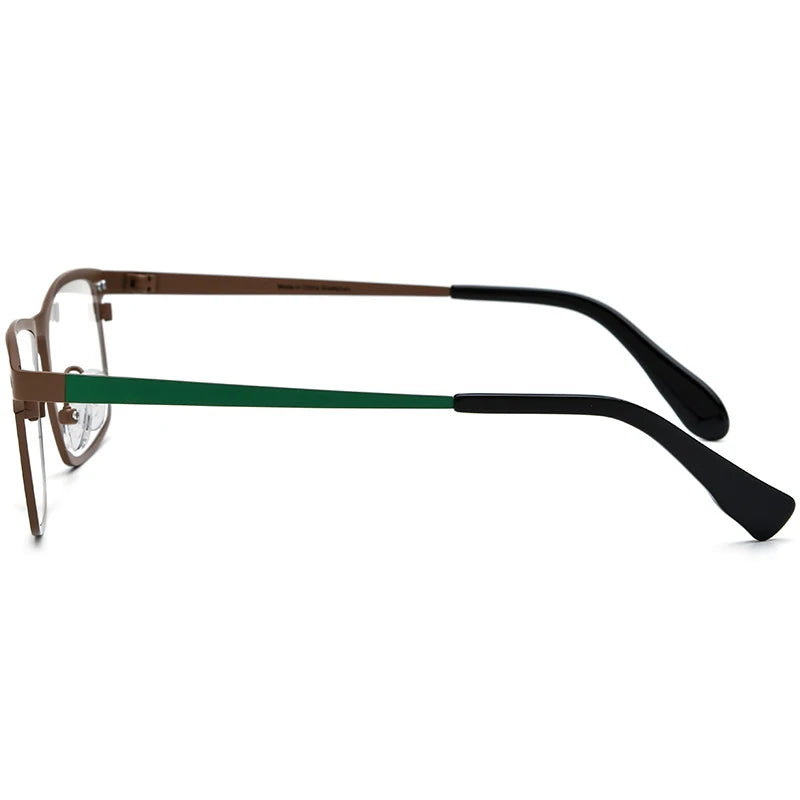 MCROONS Square Titanium Glasses side view