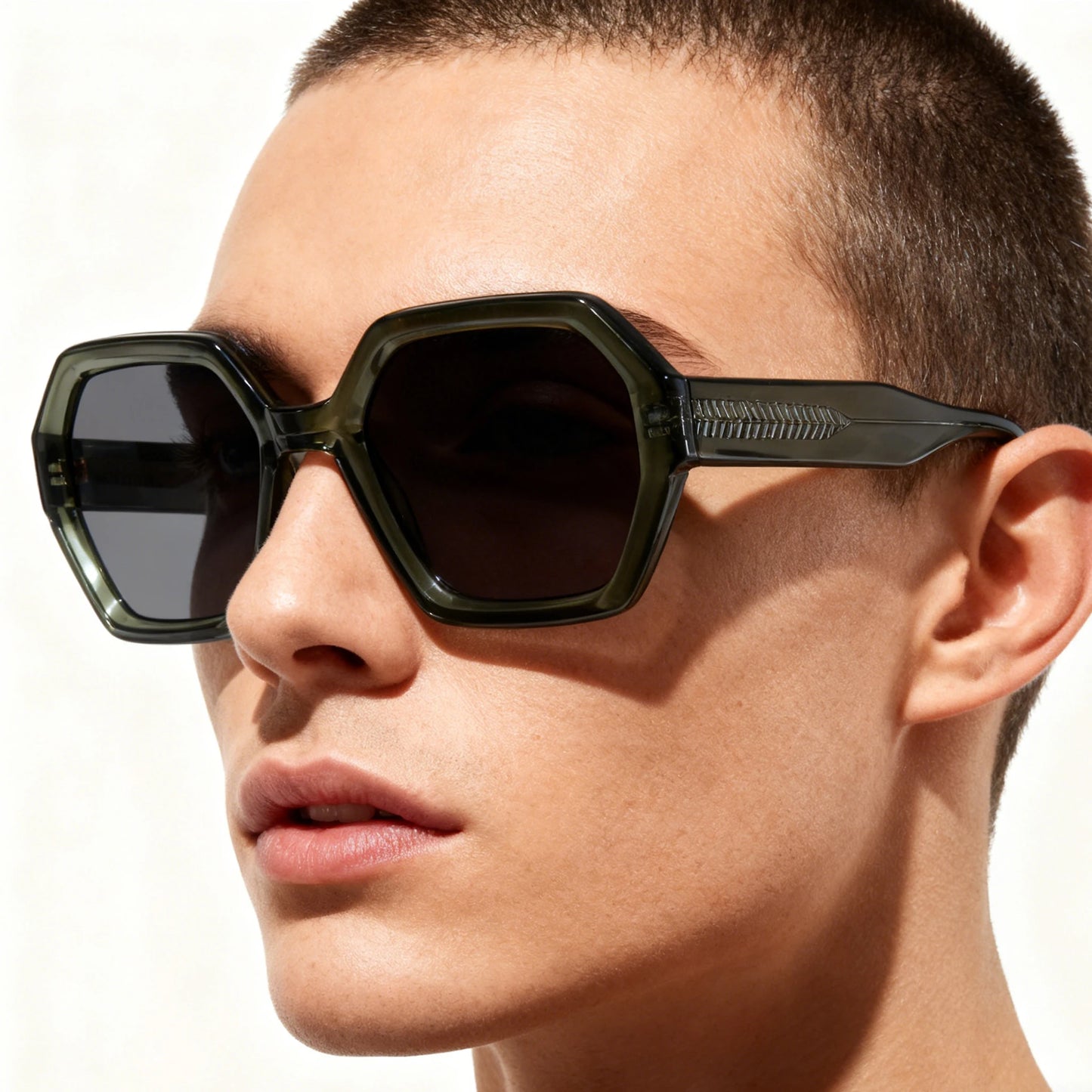 MCROONS Handmade Retro Square Acetate Sunglasses, UV400 TAC Lens, Unisex