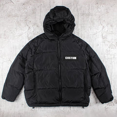 Custom Embroidery Logo High Quality Winter Padded Puffer Jacket Solid Down Coats Jacket for Men Streetwear