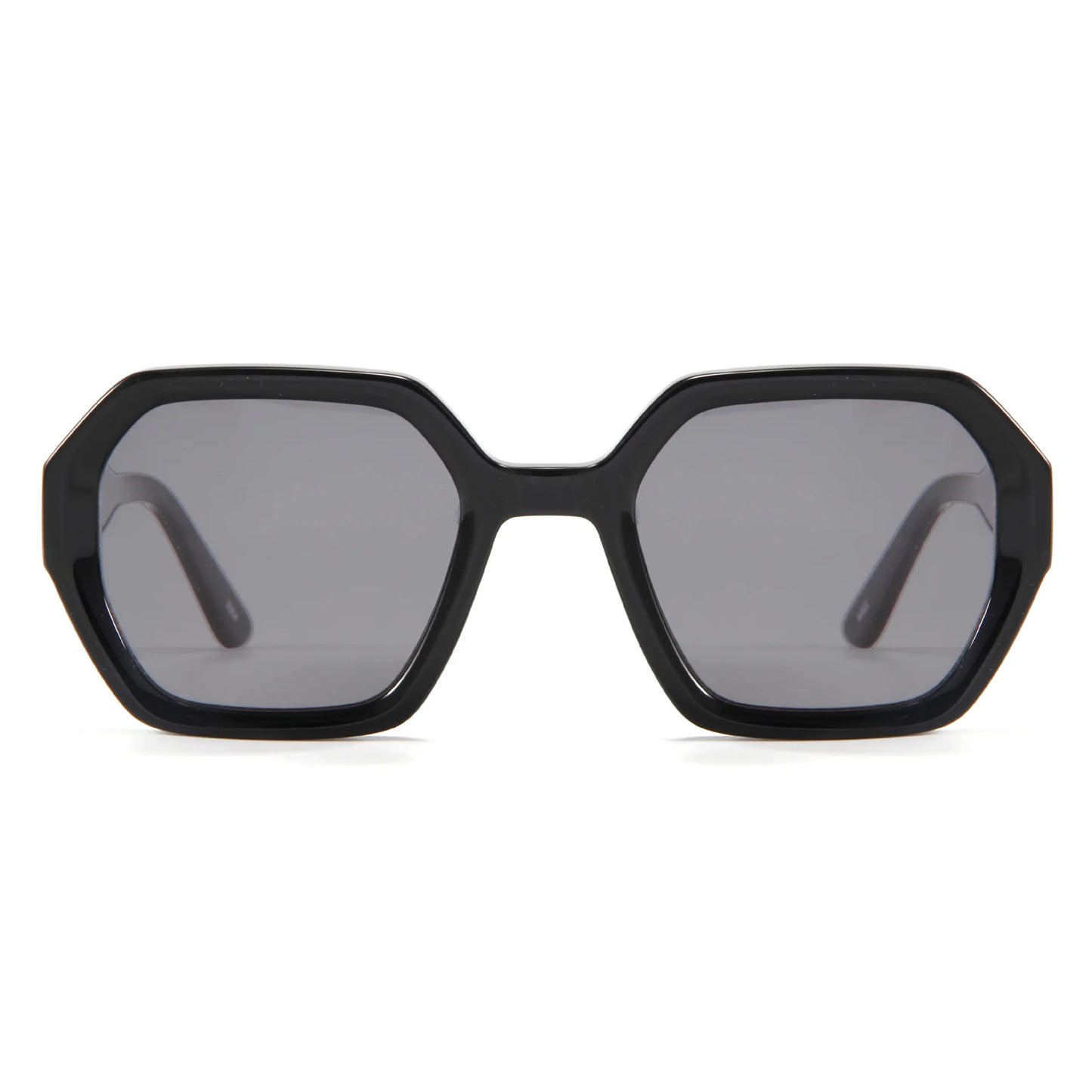 Retro heavy-frame square sunglasses - Black
