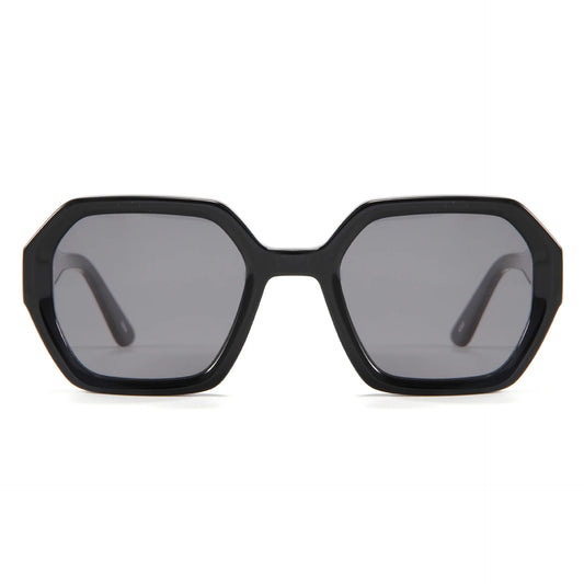Retro heavy-frame square sunglasses - Black