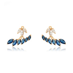Hot Sale Elegant Women Jewelry Oval Shaped Colorful Zircon Dual Purpose Drop Earings
