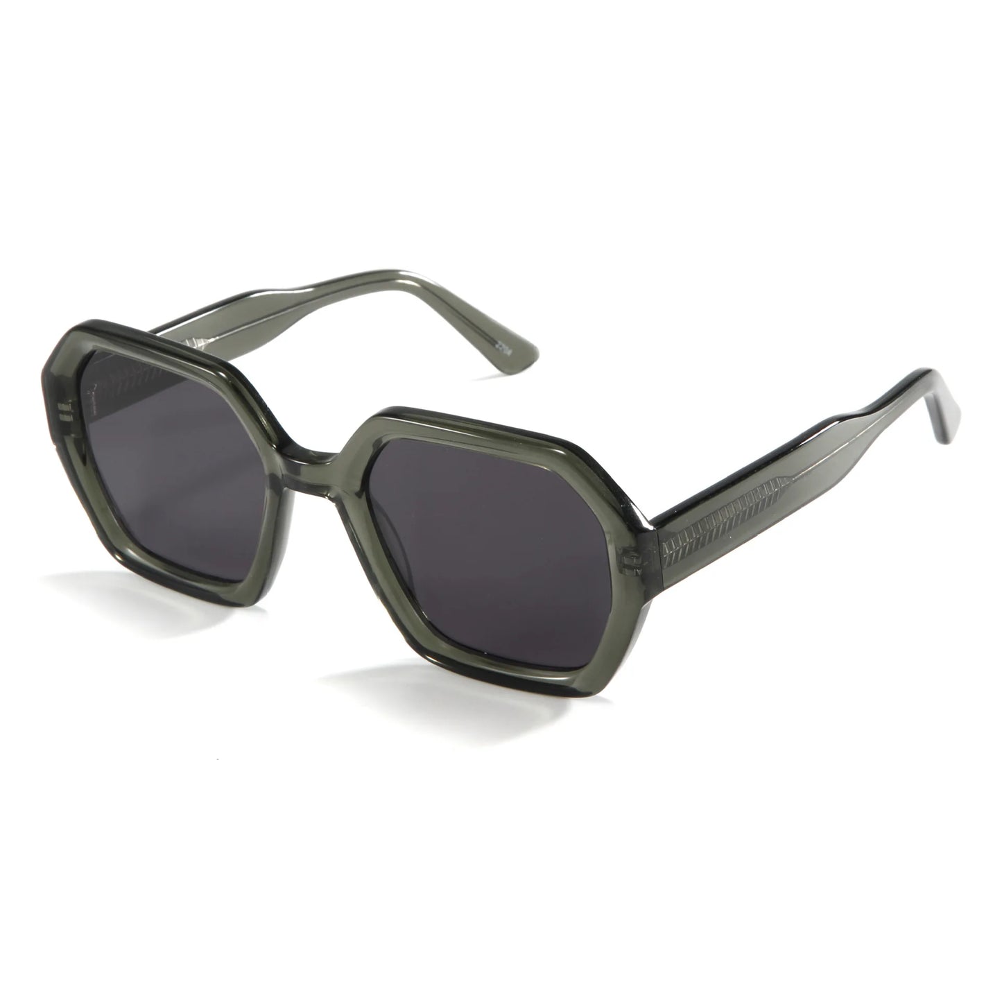 Retro heavy-frame square sunglasses - angled view