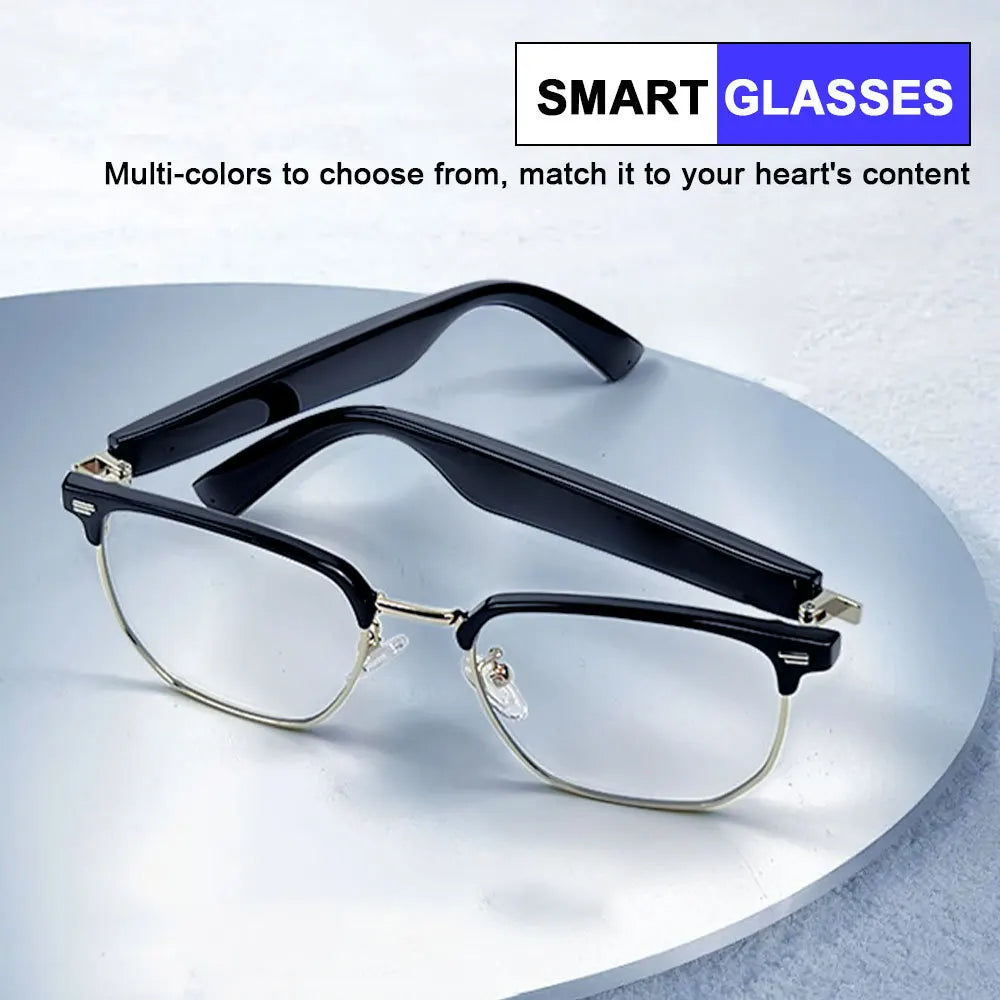 Browline audio sunglasses worn