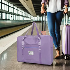 Fashion Foldable Water Resistant Polyester Zipper Plain Travel Duffel Luggage Gym Bag Light Weight