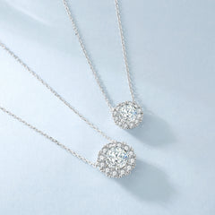 Wholesale Jewelry 2ct 1ct Lab Diamond White Gold 925 Sterling Silver Choker Chain VVS1 GRA Moissanite Pendant Necklace for Women