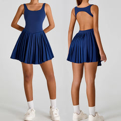 Women's Nude Feeling Two-Piece Sports Dress Wholesale Breathable Anti-Exposure Base for Outdoor Running Fitness Casual Skirt