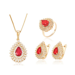 Xuping High Quality Hot-selling Leaf Teardrop Shape Multicolor Zircon Set