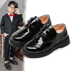 Children Boy Patent Shiny  Shoes Custom Design Kids Black Dress for Boy's Party Wedding Student School