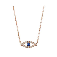 S925 Sterling Silver Devil's Eye Necklace - Retro Blue Eye Micro Inlaid Zircon Jewelry - Hot Selling Cross-Border Accessory