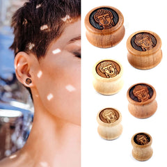 Zesen New Solid Wood Auricle Buddha Head Ear Expansion 10-20mm Human Puncture Ear Expander Wholesale Nose