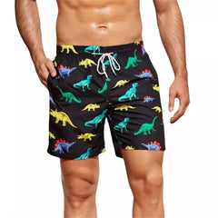 Men's Sporty Polyester Mesh Board Shorts With Pockets Swim Beach Shorts Sublimated Pattern and Logos Decoration