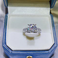 3ct White D Color Moissanite Engagement Ring for Women Sparkling Diamond Jewelry Hot Sale
