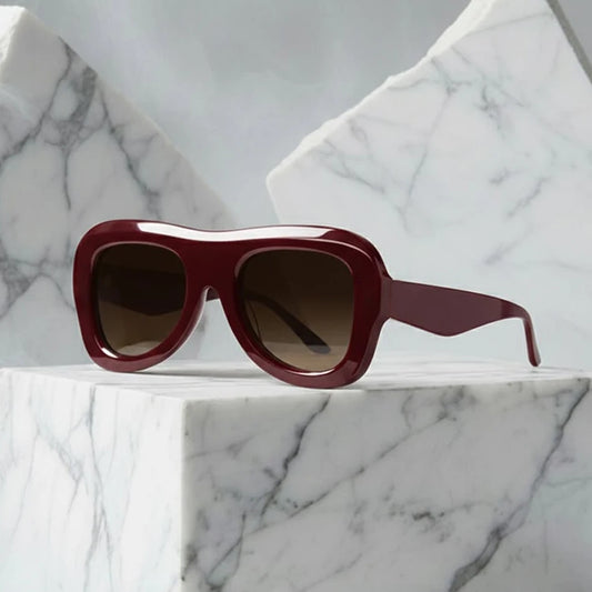 MCROONS Oversized Square Acetate Sunglasses, Polarized UV400, Unisex