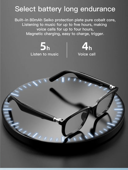 Optical audio glasses side view