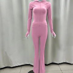 Wholesale Set Custom Ladies Outfits Workout Fitness Jogger Leggings Set Yoga Jacket Flare Pant Women Tracksuit Set