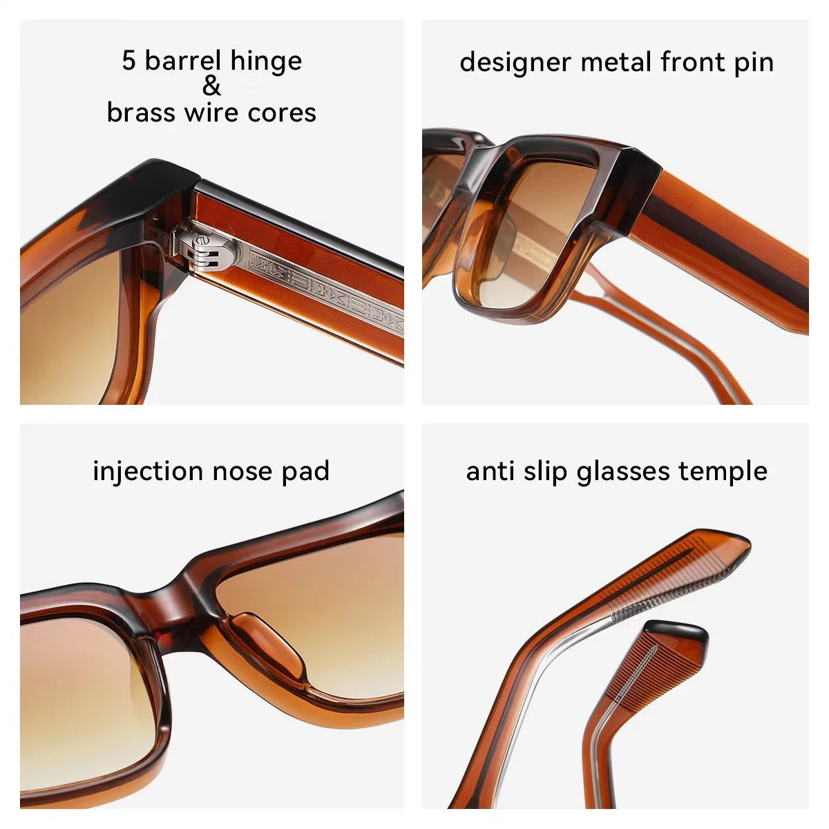 MCROONS Square Polarised Sport Sunglasses - Hinge and Build Detail