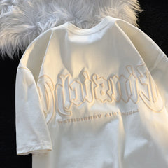 Wholesale Custom 100% Cotton Blank Puff Printed O-Neck Regular Sleeve White Men's Oversized Eco-Friendly Casual T-shirts