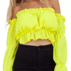 Custom Summer Ladies Tops Fashionable Long Sleeve off the Shoulder Sexy Chiffon Designers Women's Blouse Elegant