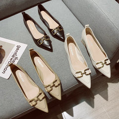 High Quality Dance Party Thick Flat Sole Heeled Shoes Retro Female Women Pumps Women